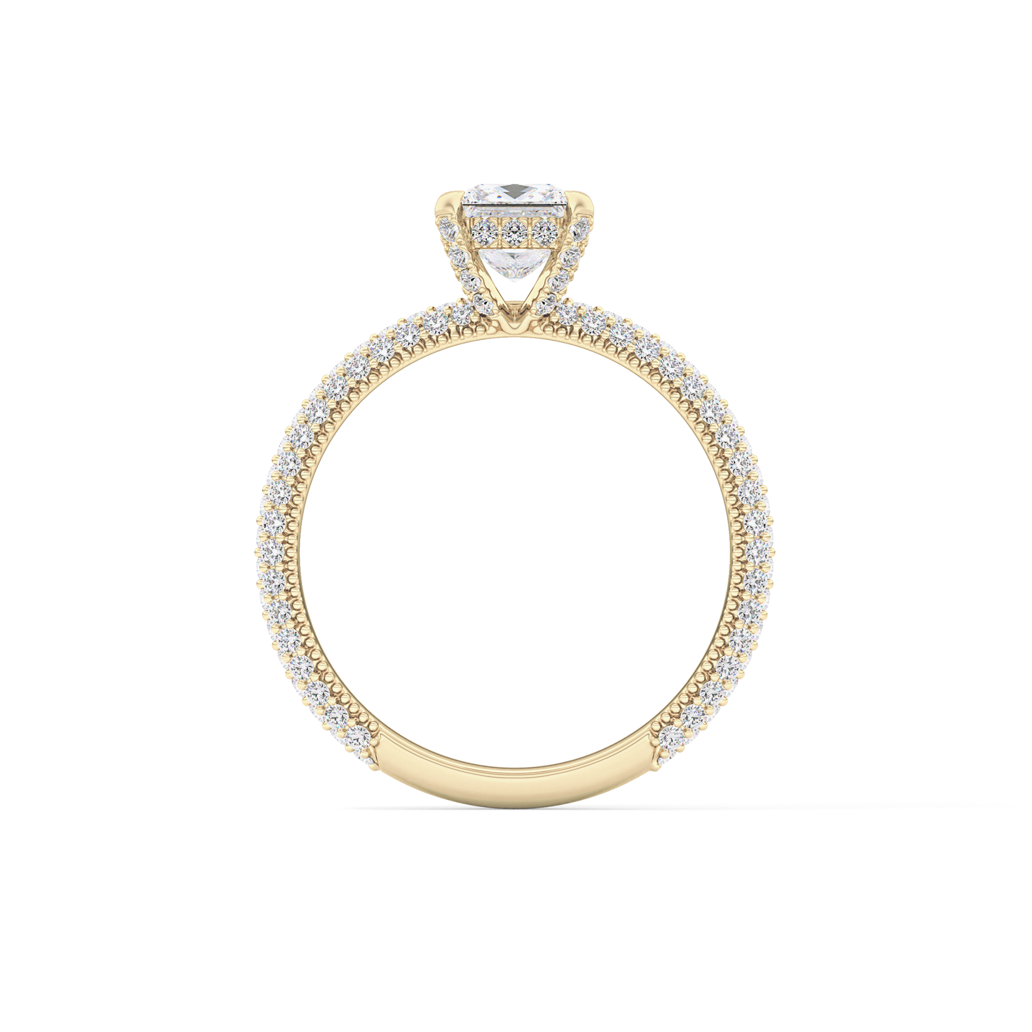 Princess Hidden Halo & Pave Lab Grown Diamond Engagement Ring