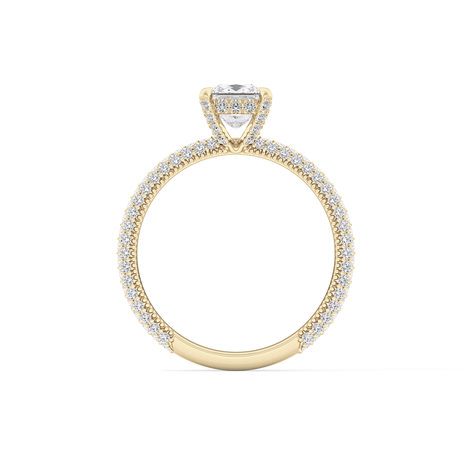 Princess Hidden Halo & Pave Lab Grown Diamond Engagement Ring