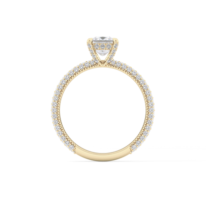 Princess Hidden Halo & Pave Lab Grown Diamond Engagement Ring