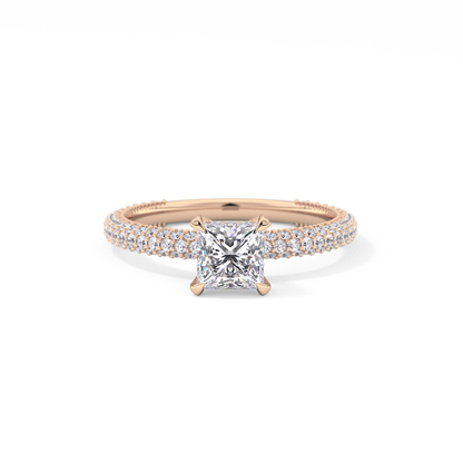 Princess Hidden Halo & Pave Lab Grown Diamond Engagement Ring