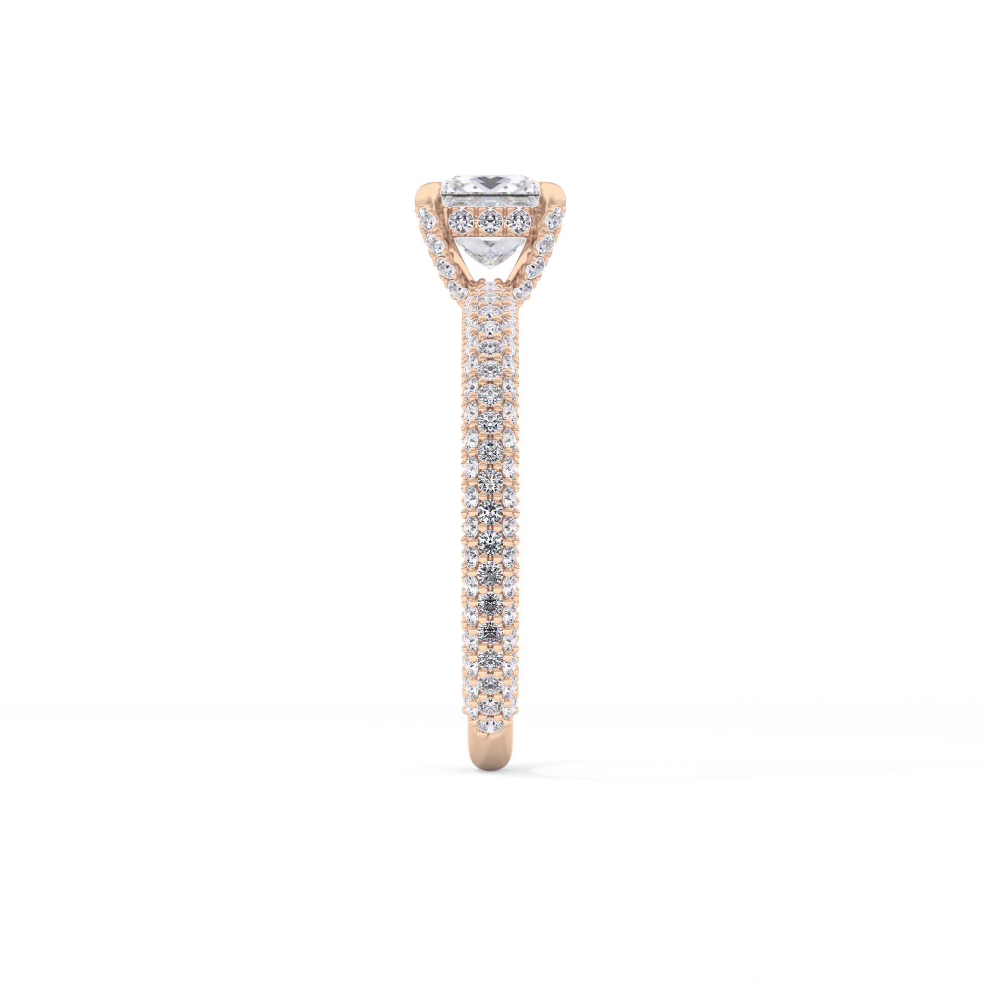 Princess Hidden Halo & Pave Lab Grown Diamond Engagement Ring