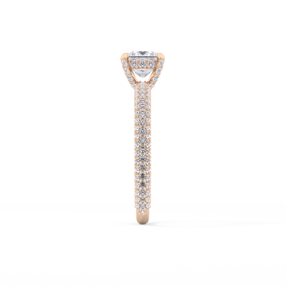 Princess Hidden Halo & Pave Lab Grown Diamond Engagement Ring