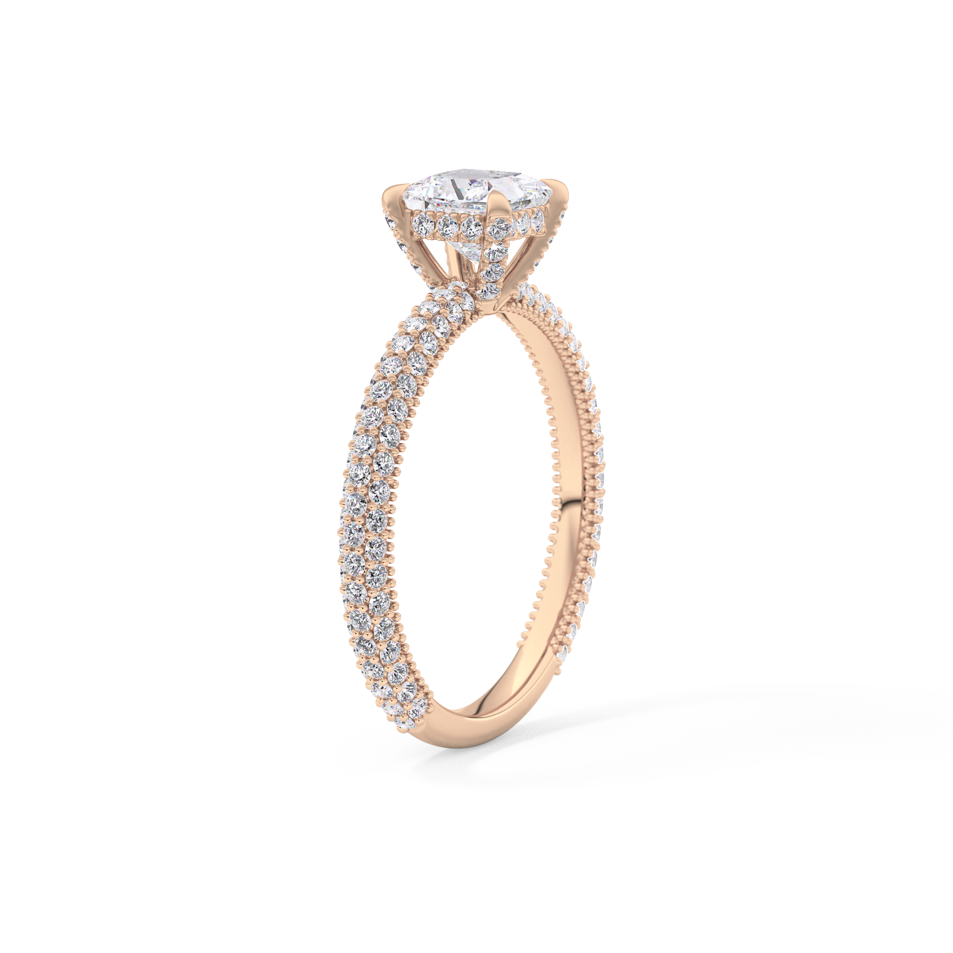 Princess Hidden Halo & Pave Lab Grown Diamond Engagement Ring