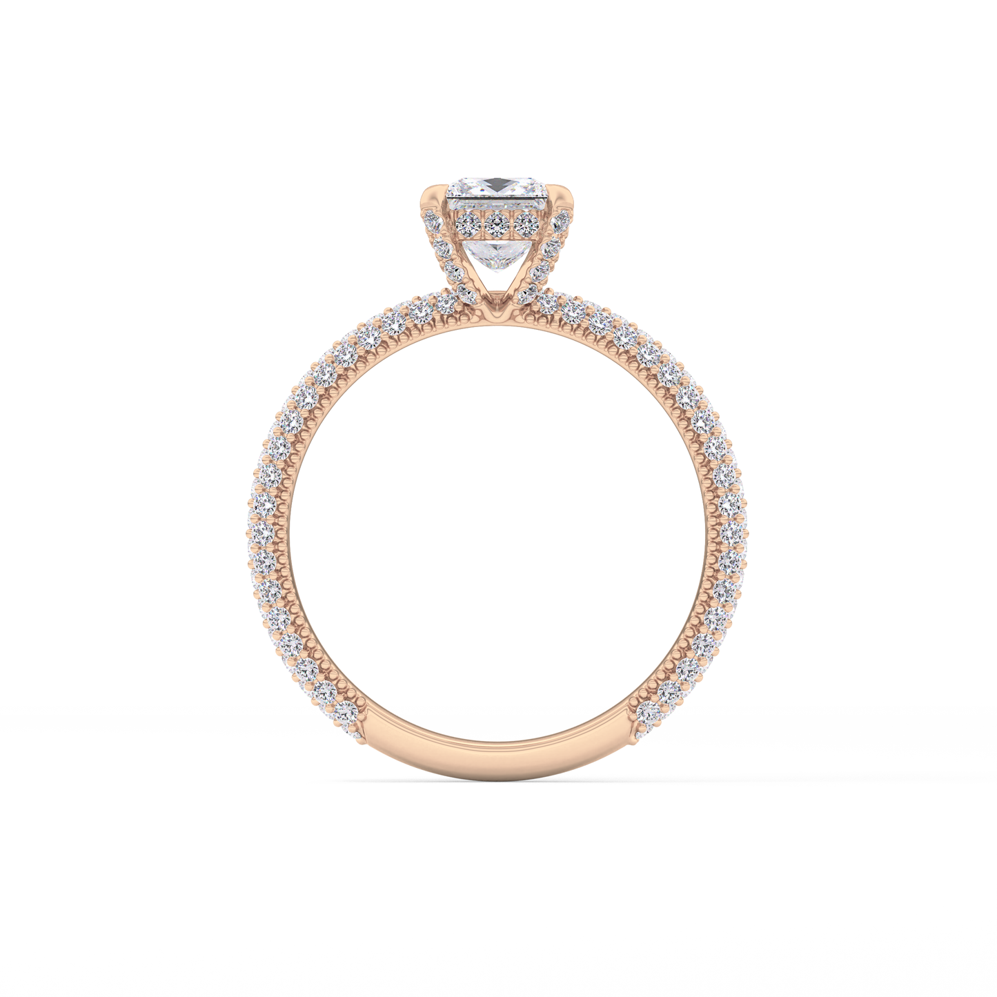 Princess Hidden Halo & Pave Lab Grown Diamond Engagement Ring