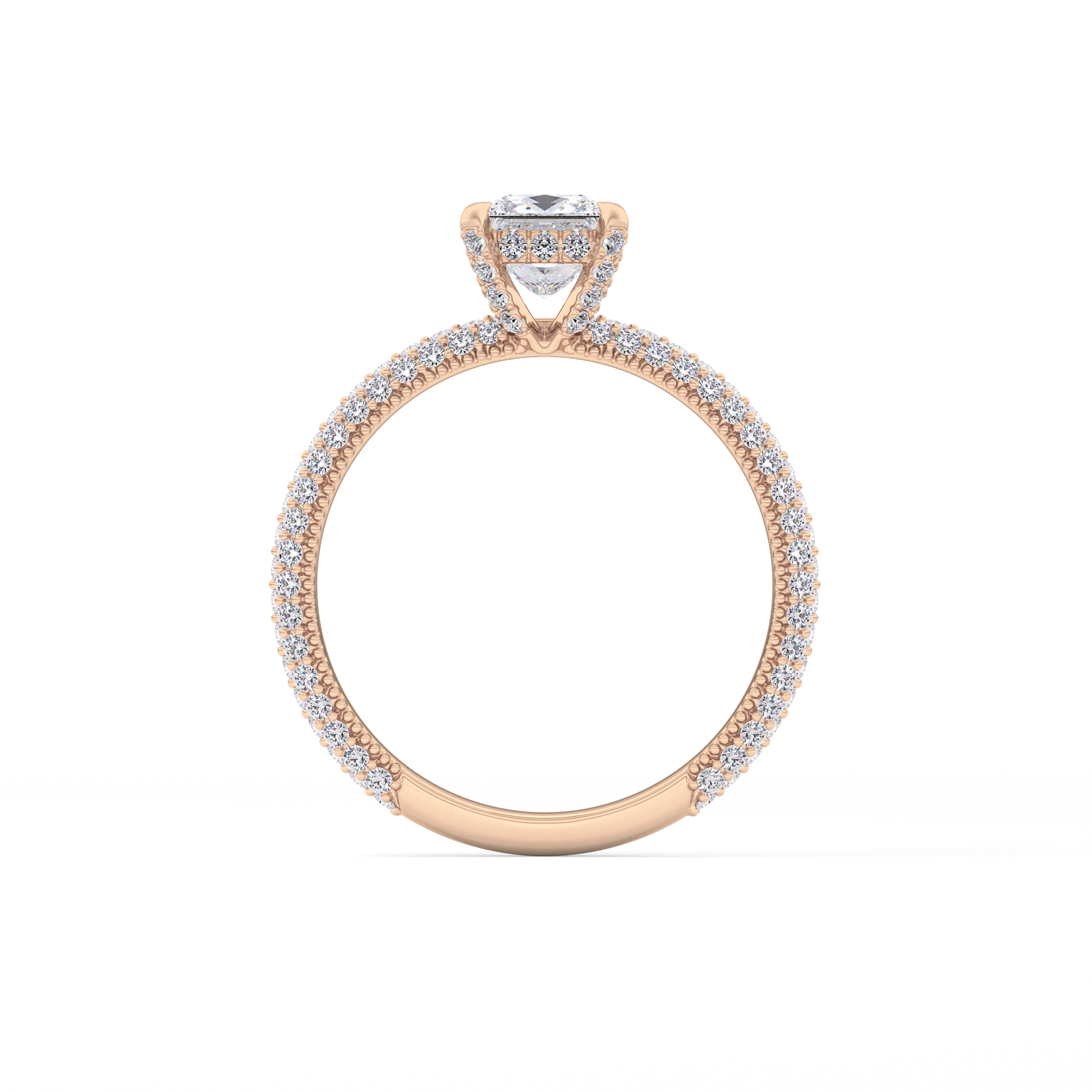 Princess Hidden Halo & Pave Lab Grown Diamond Engagement Ring
