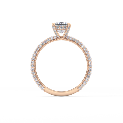 Princess Hidden Halo & Pave Lab Grown Diamond Engagement Ring