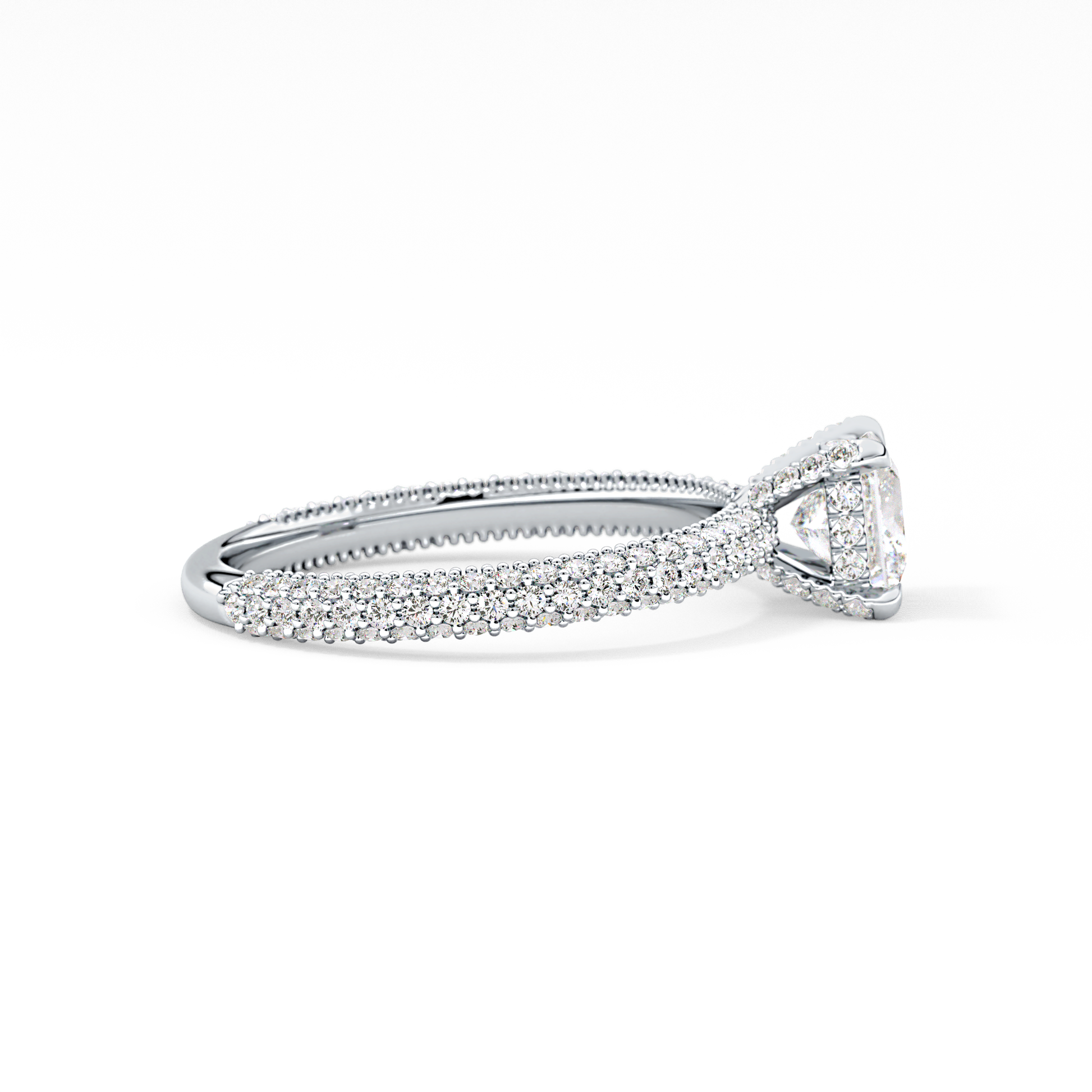 Princess Hidden Halo & Pave Lab Grown Diamond Engagement Ring