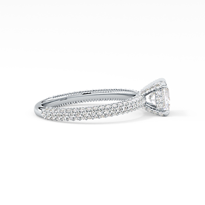 Princess Hidden Halo & Pave Lab Grown Diamond Engagement Ring