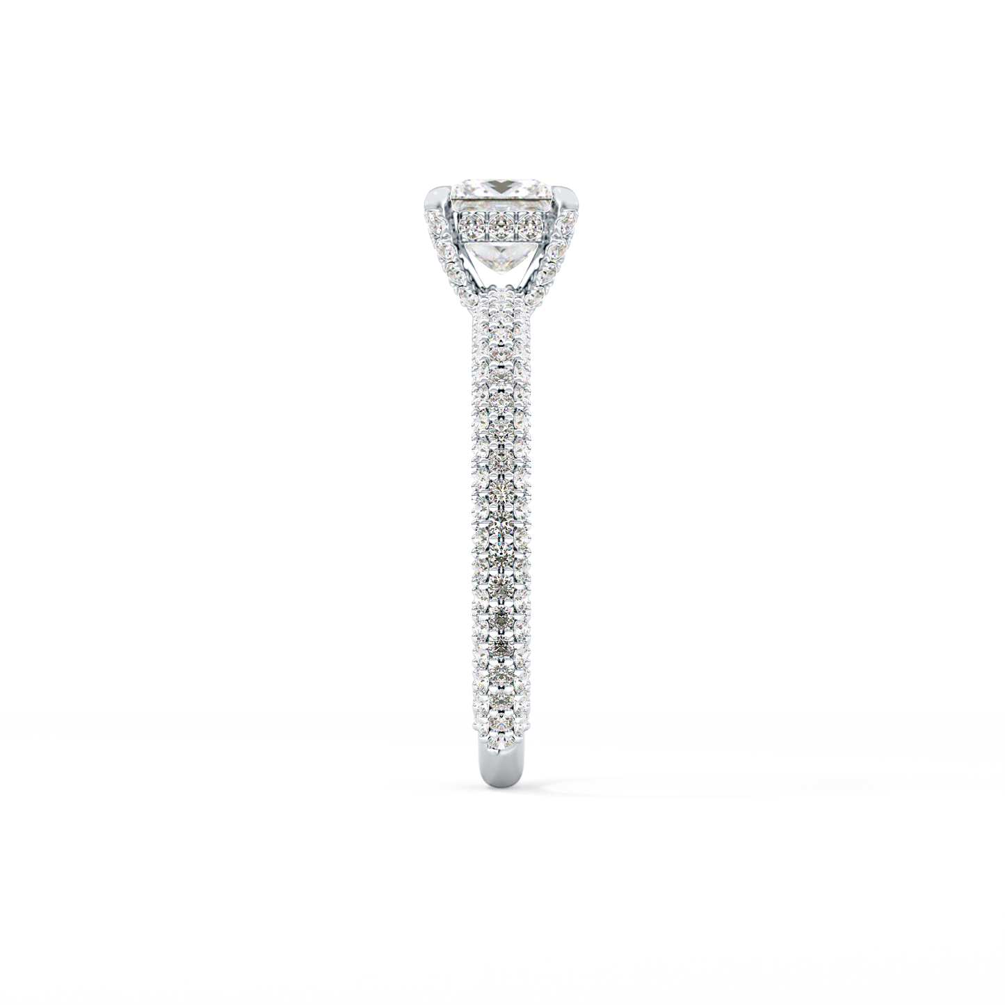 Princess Hidden Halo & Pave Lab Grown Diamond Engagement Ring