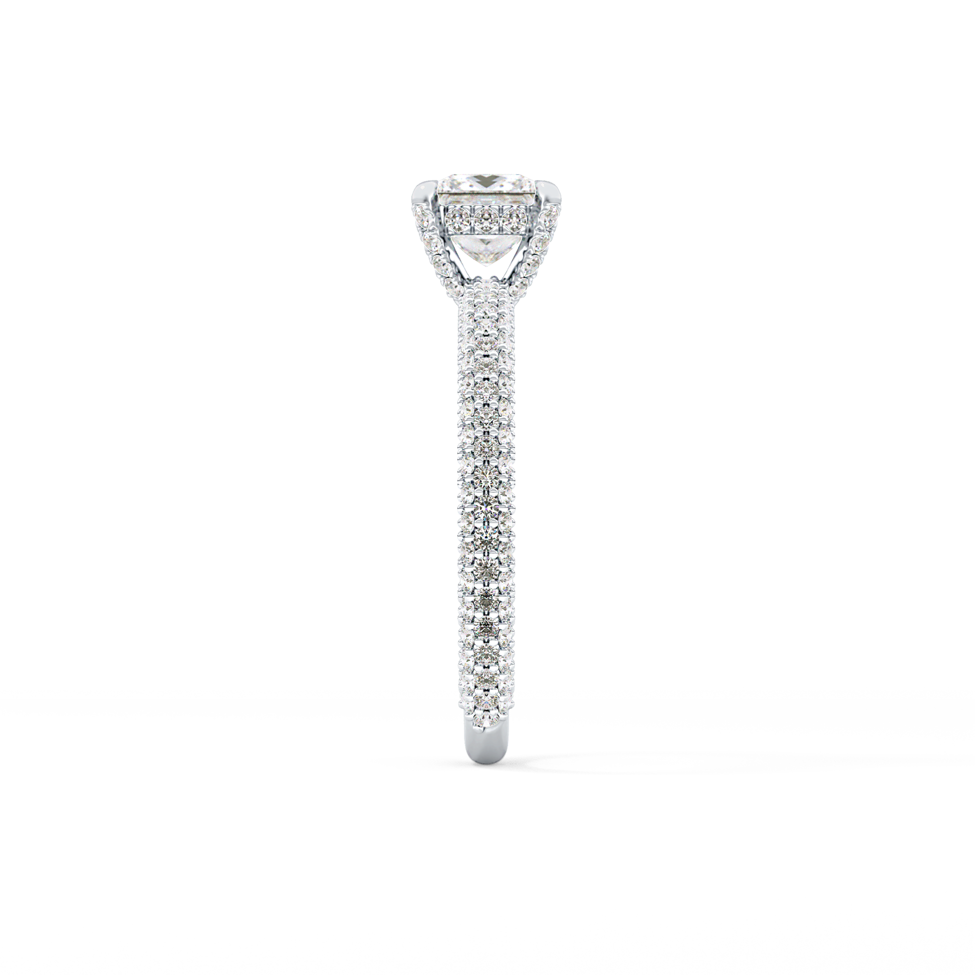 Princess Hidden Halo & Pave Lab Grown Diamond Engagement Ring