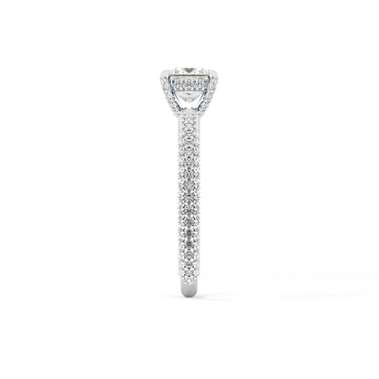 Princess Hidden Halo & Pave Lab Grown Diamond Engagement Ring