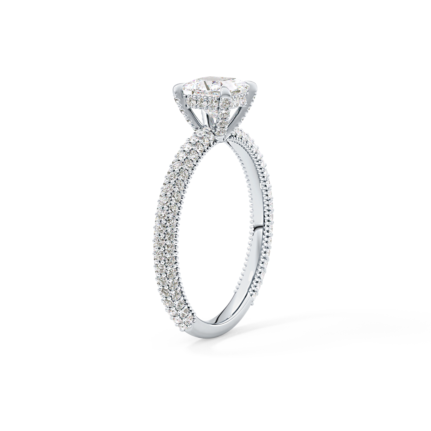Princess Hidden Halo & Pave Lab Grown Diamond Engagement Ring