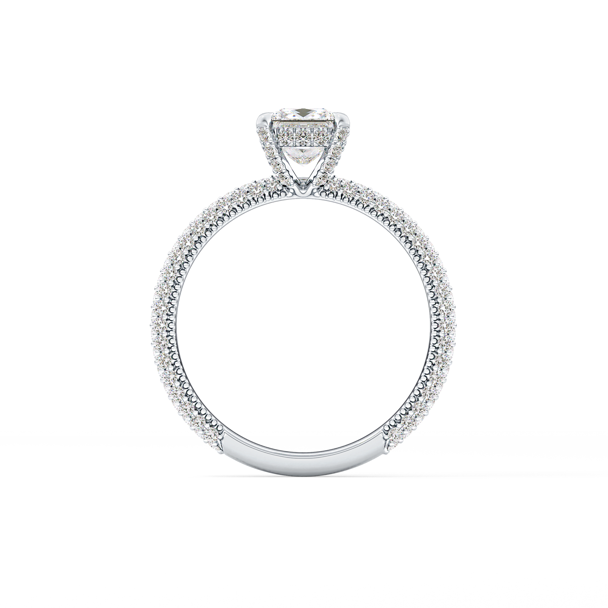 Princess Hidden Halo & Pave Lab Grown Diamond Engagement Ring