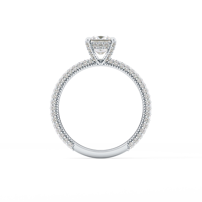 Princess Hidden Halo & Pave Lab Grown Diamond Engagement Ring
