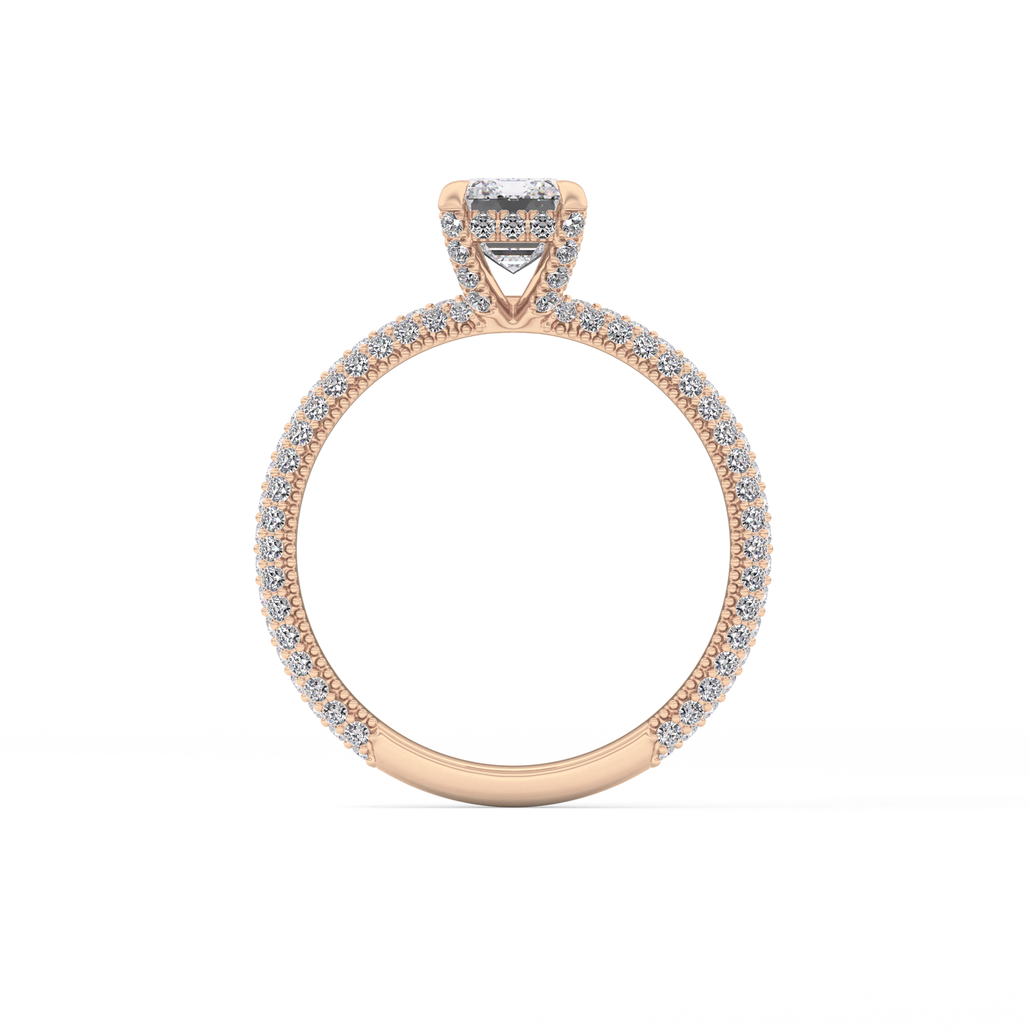 Emerald Hidden Halo & Pave Lab Grown Diamond Engagement Ring