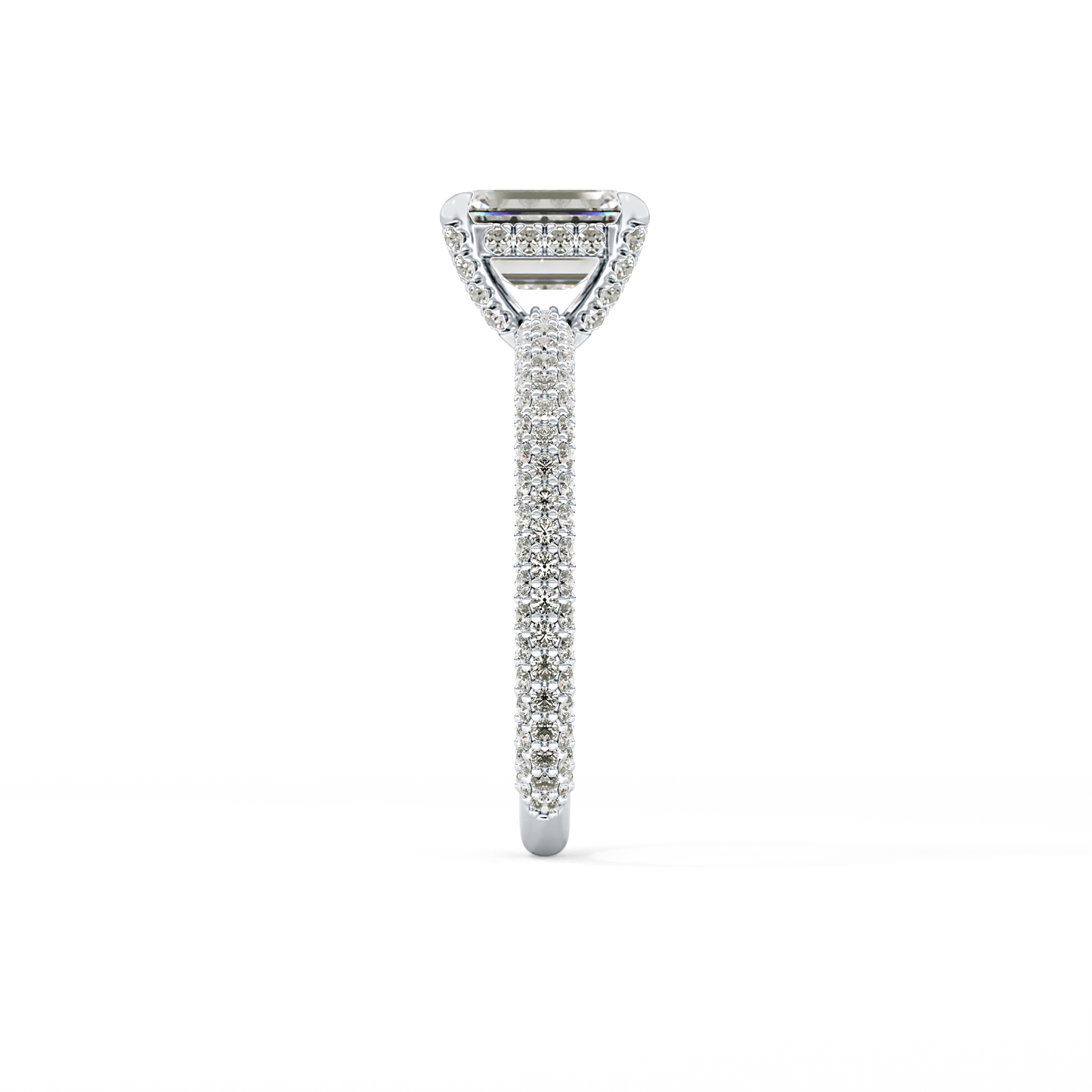 Emerald Hidden Halo & Pave Lab Grown Diamond Engagement Ring