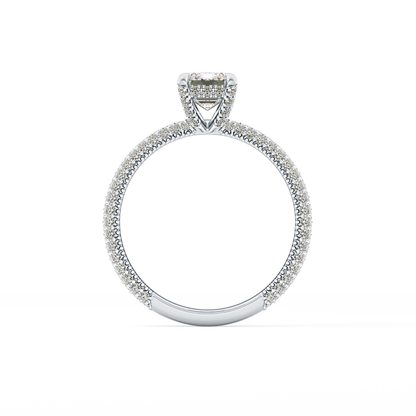 Emerald Hidden Halo & Pave Lab Grown Diamond Engagement Ring