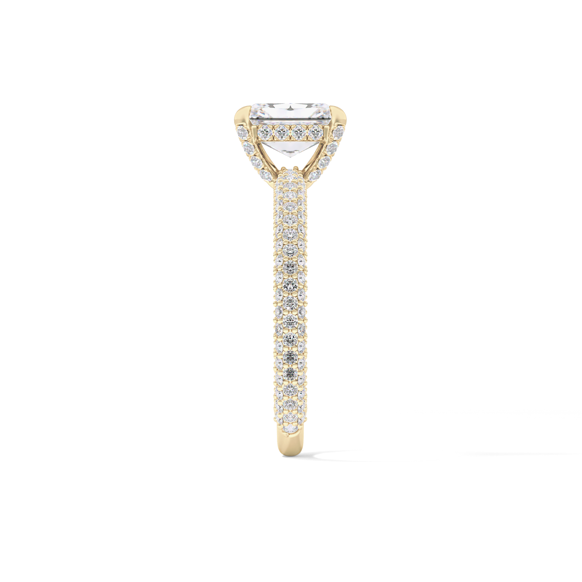 Radiant Hidden Halo & Pave Lab Grown Diamond Engagement Ring