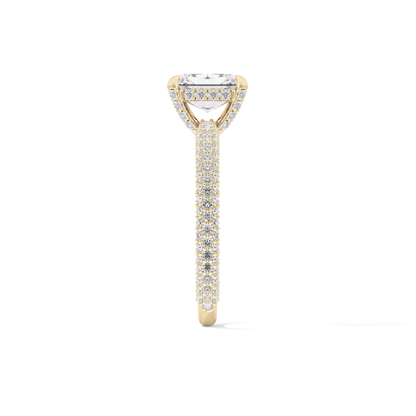 Radiant Hidden Halo & Pave Lab Grown Diamond Engagement Ring