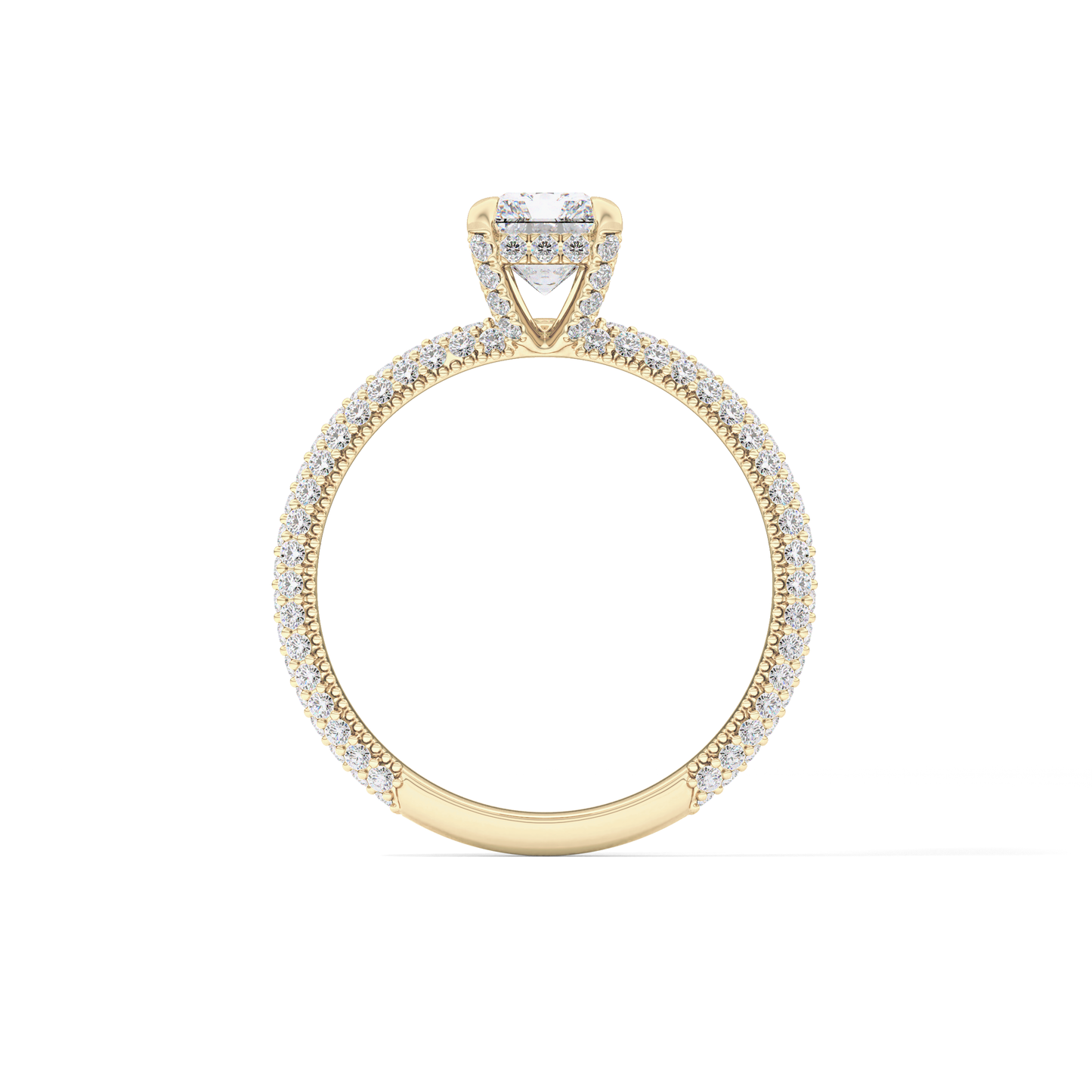 Radiant Hidden Halo & Pave Lab Grown Diamond Engagement Ring