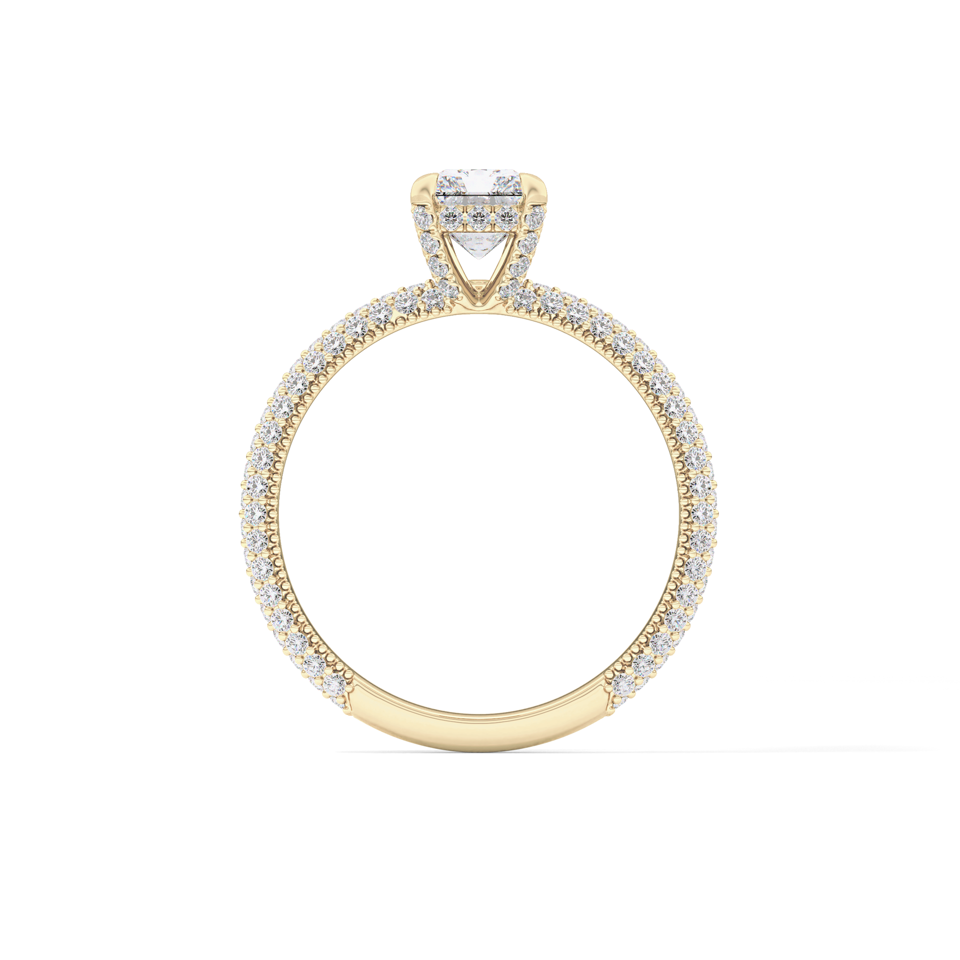 Radiant Hidden Halo & Pave Lab Grown Diamond Engagement Ring