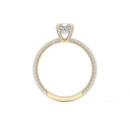 Radiant Hidden Halo & Pave Lab Grown Diamond Engagement Ring