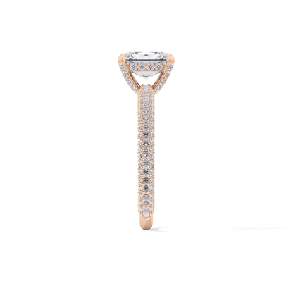 Radiant Hidden Halo & Pave Lab Grown Diamond Engagement Ring