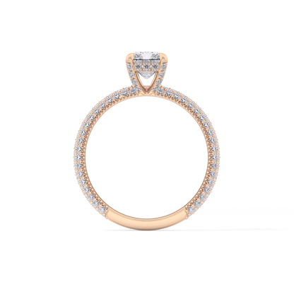 Radiant Hidden Halo & Pave Lab Grown Diamond Engagement Ring
