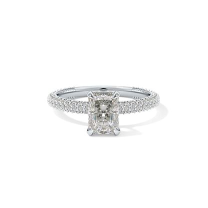 Radiant Hidden Halo & Pave Lab Grown Diamond Engagement Ring