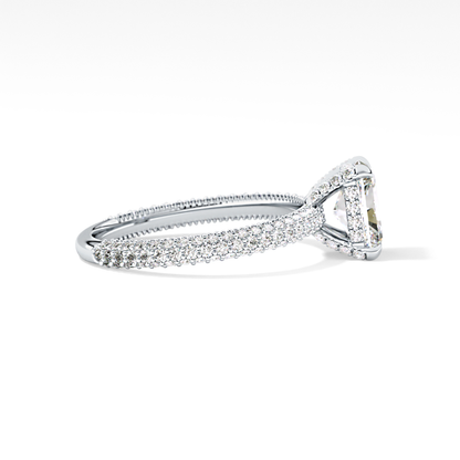 Radiant Hidden Halo & Pave Lab Grown Diamond Engagement Ring