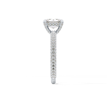Radiant Hidden Halo & Pave Lab Grown Diamond Engagement Ring