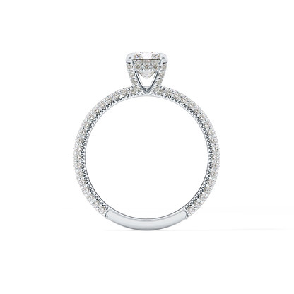 Radiant Hidden Halo & Pave Lab Grown Diamond Engagement Ring