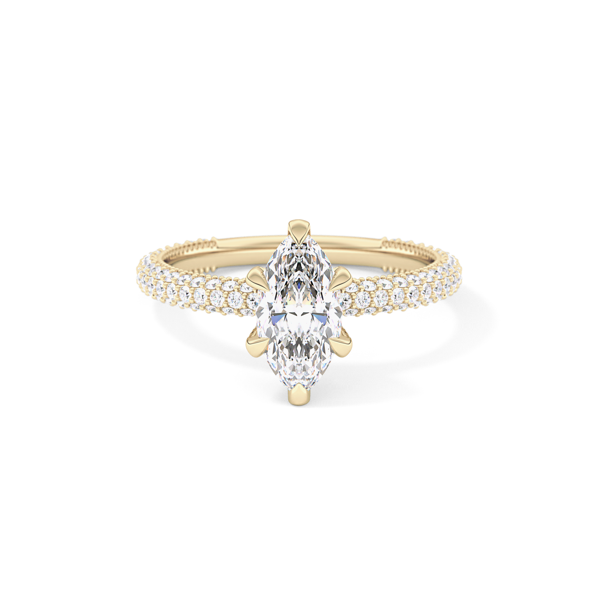 Marquise Hidden Halo & Pave Lab Grown Diamond Engagement Ring