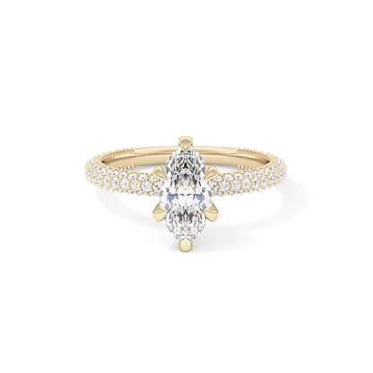Marquise Hidden Halo & Pave Lab Grown Diamond Engagement Ring