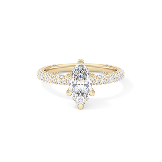 Marquise Hidden Halo & Pave Lab Grown Diamond Engagement Ring