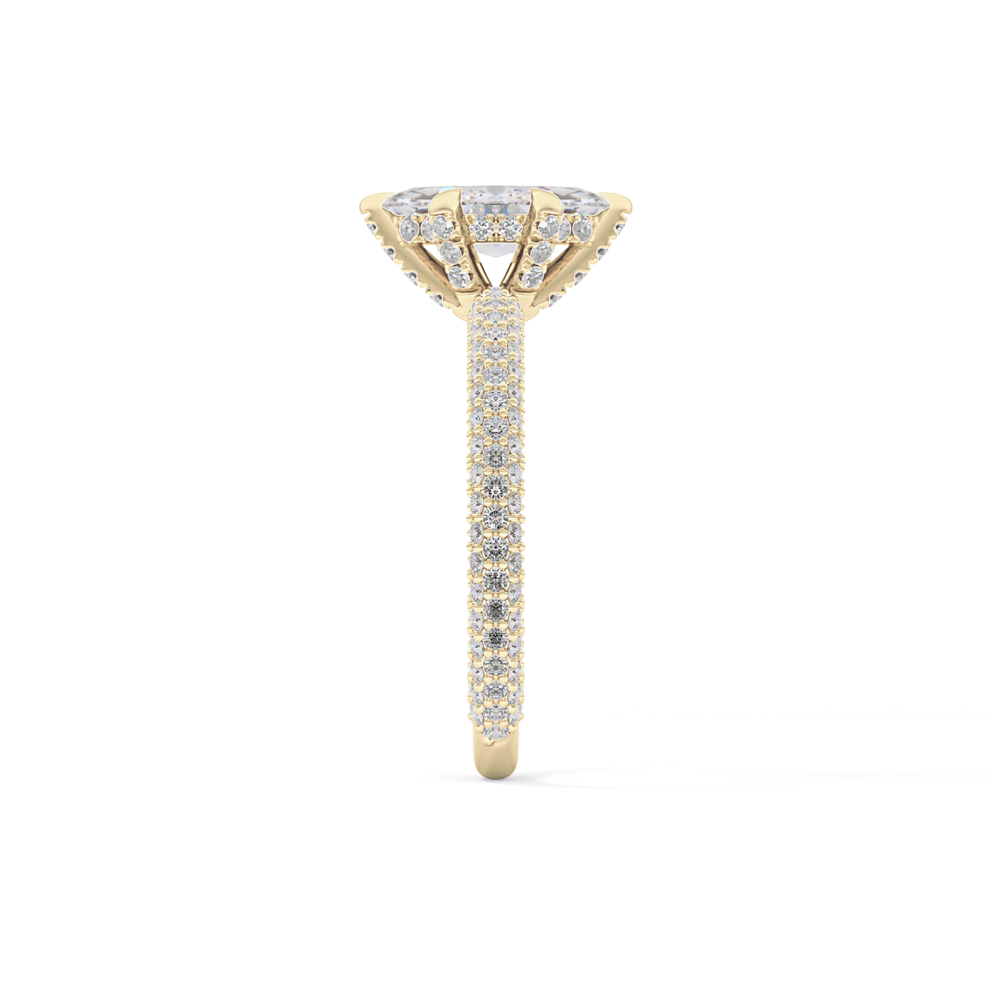 Marquise Hidden Halo & Pave Lab Grown Diamond Engagement Ring