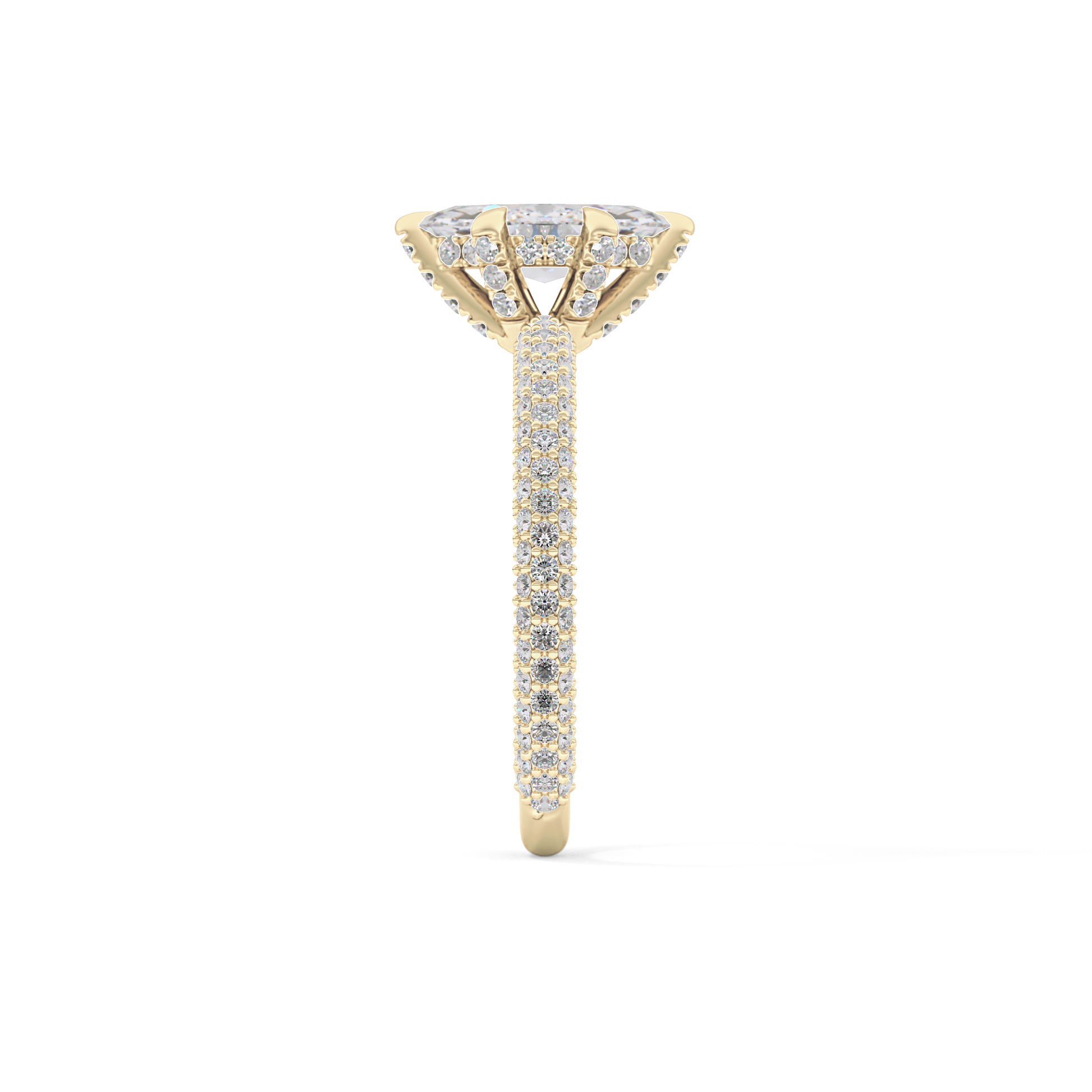 Marquise Hidden Halo & Pave Lab Grown Diamond Engagement Ring