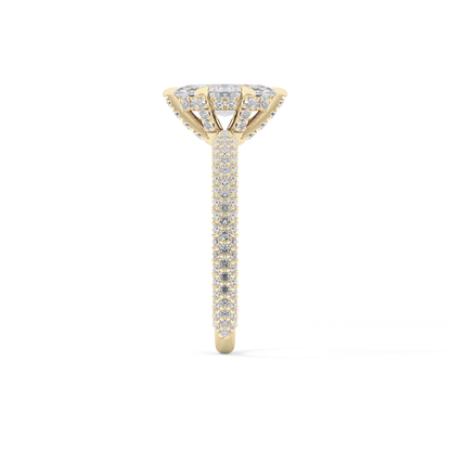 Marquise Hidden Halo & Pave Lab Grown Diamond Engagement Ring