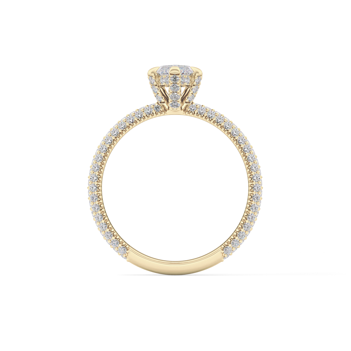 Marquise Hidden Halo & Pave Lab Grown Diamond Engagement Ring