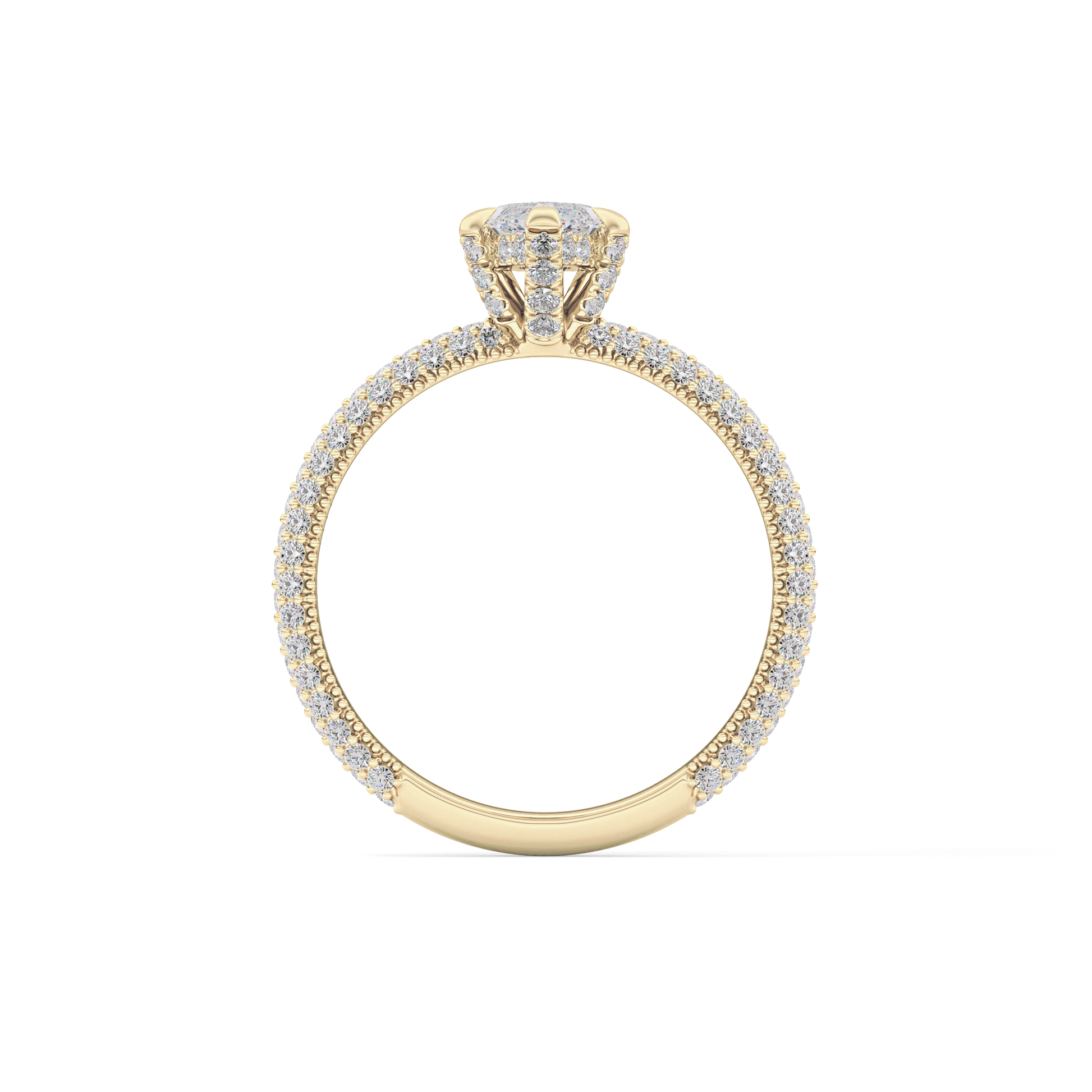 Marquise Hidden Halo & Pave Lab Grown Diamond Engagement Ring