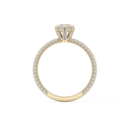 Marquise Hidden Halo & Pave Lab Grown Diamond Engagement Ring