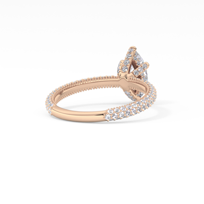 Marquise Hidden Halo & Pave Lab Grown Diamond Engagement Ring