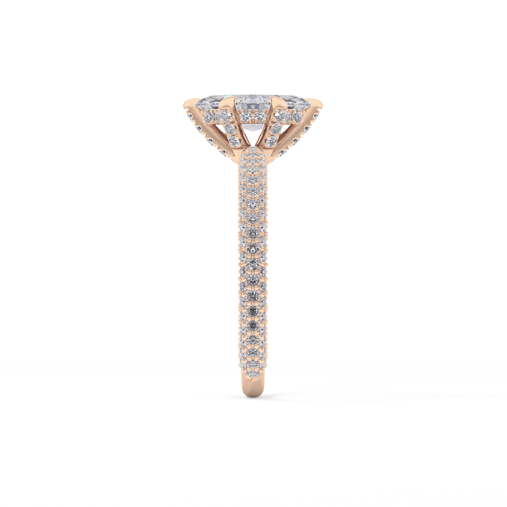 Marquise Hidden Halo & Pave Lab Grown Diamond Engagement Ring