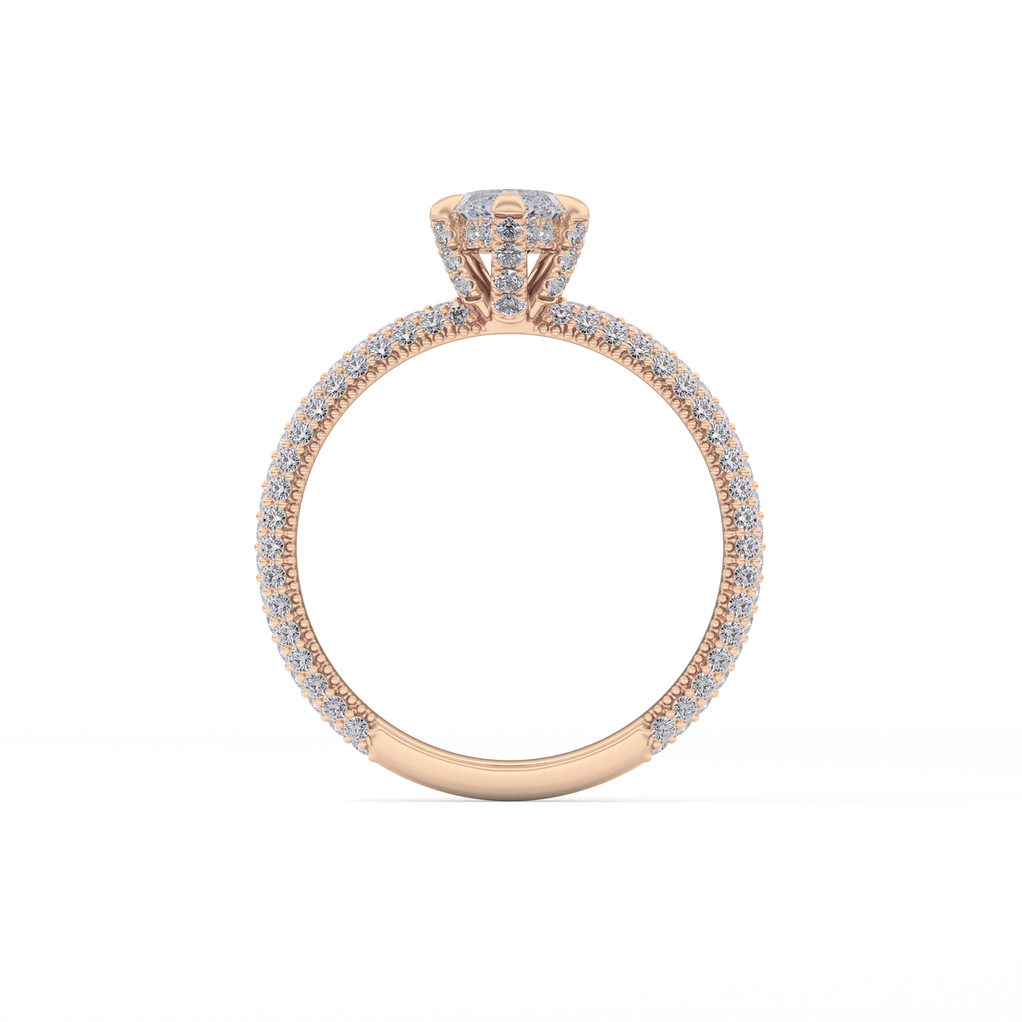 Marquise Hidden Halo & Pave Lab Grown Diamond Engagement Ring