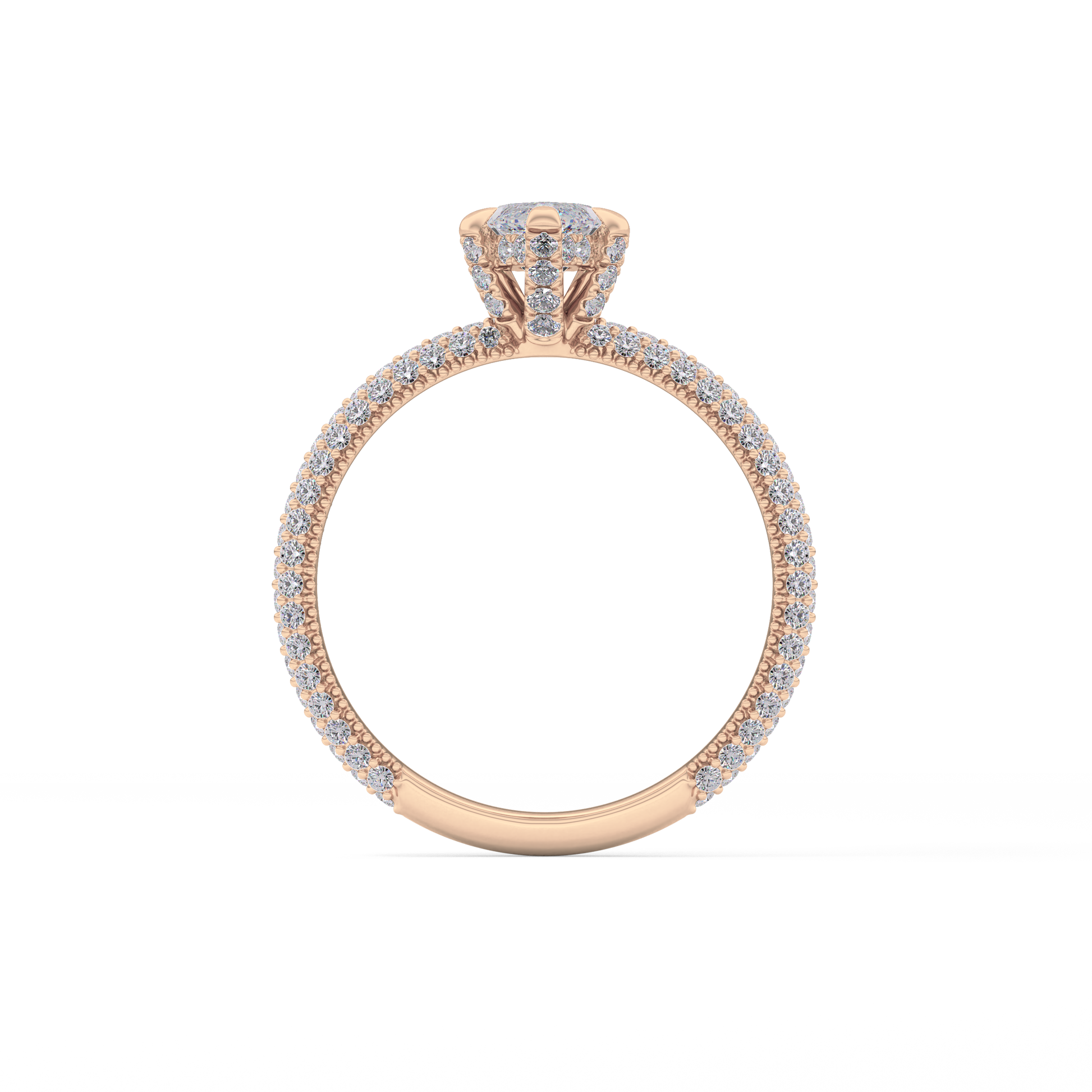 Marquise Hidden Halo & Pave Lab Grown Diamond Engagement Ring