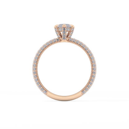 Marquise Hidden Halo & Pave Lab Grown Diamond Engagement Ring