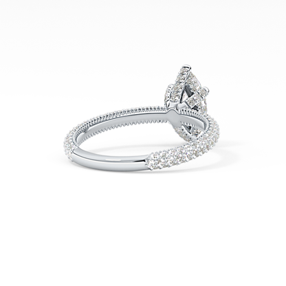 Marquise Hidden Halo & Pave Lab Grown Diamond Engagement Ring