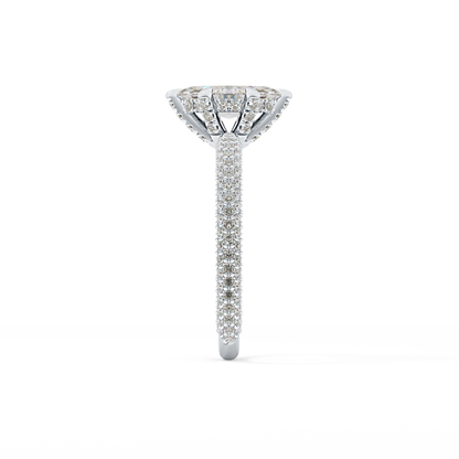 Marquise Hidden Halo & Pave Lab Grown Diamond Engagement Ring