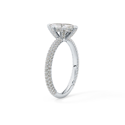 Marquise Hidden Halo & Pave Lab Grown Diamond Engagement Ring