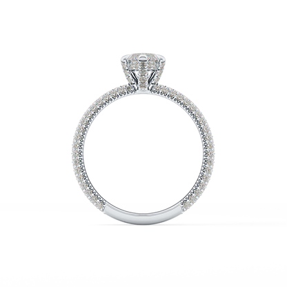 Marquise Hidden Halo & Pave Lab Grown Diamond Engagement Ring
